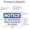 Signmission No Trespassing While Business Is Closed OSHA Notice Sign, Vinyl Decal, 10in W x 7in L, 2PK OS-2PACK-NS-D-710-L-15003 - alternate 2